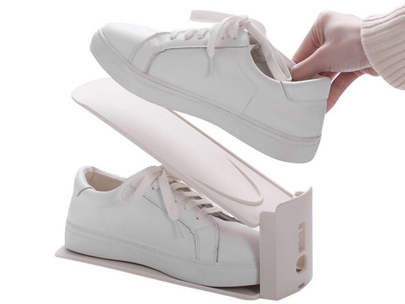 4Pcs Adjustable Shoe Slots Organizer Shoe Stacker Shoe Storage Rack Space Saver Carousel 1