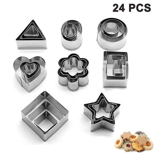 Bran Mini Geometrically Shaped Cookie Biscuit Cookie Cutter Set 24 Simple Rim Ge Carousel 1