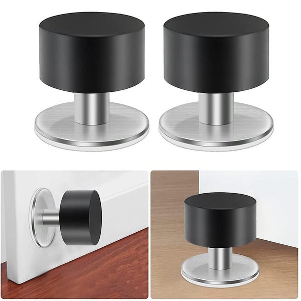 Bran 2 Pieces Of Self-adhesive Door Stoppers Robust Stainless Steel Rubber Moppe Carousel 2