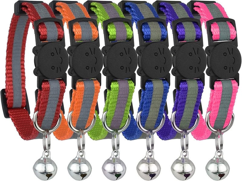 ]upgraded Version - Reflective Cat Collar With Bell, Set Of 6, Solid & Safe Coll Carousel 1