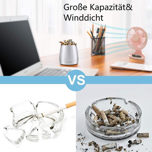 Bran Stainless Steel Ashtray With Lid, Cigarette Windbreaker, Modern Portable Ta Carousel 5