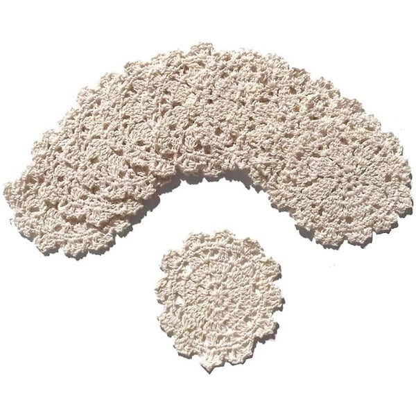 Bran Cotton Coaster Cotton Carpet Cup, 10 Pcs Cotton Hook Lace Lace Coat 4 Inch Carousel 1