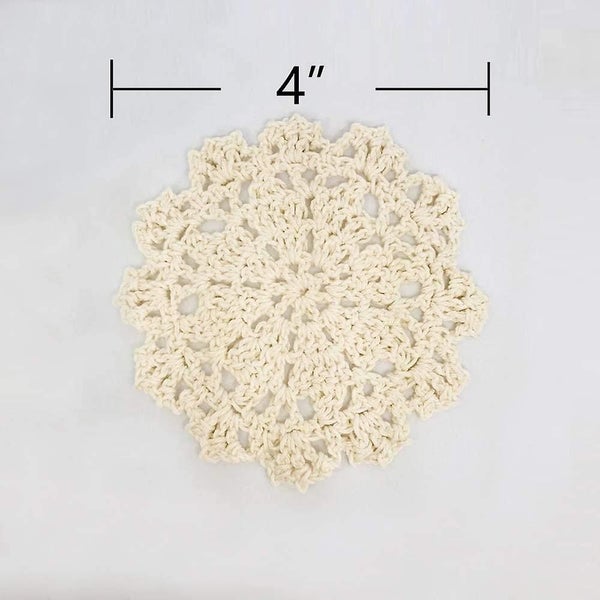 Bran Cotton Coaster Cotton Carpet Cup, 10 Pcs Cotton Hook Lace Lace Coat 4 Inch Carousel 2