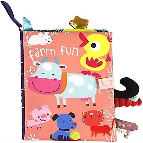 Jungle And Farm Tail Baby Early Education Toy, Activity Crinkle Cloth Book For T Carousel 2