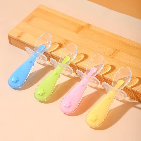 Gentle Scoop Baby Silicone Trainer Spoons With Choke Guard, 4pk, Pink/purple Carousel 1