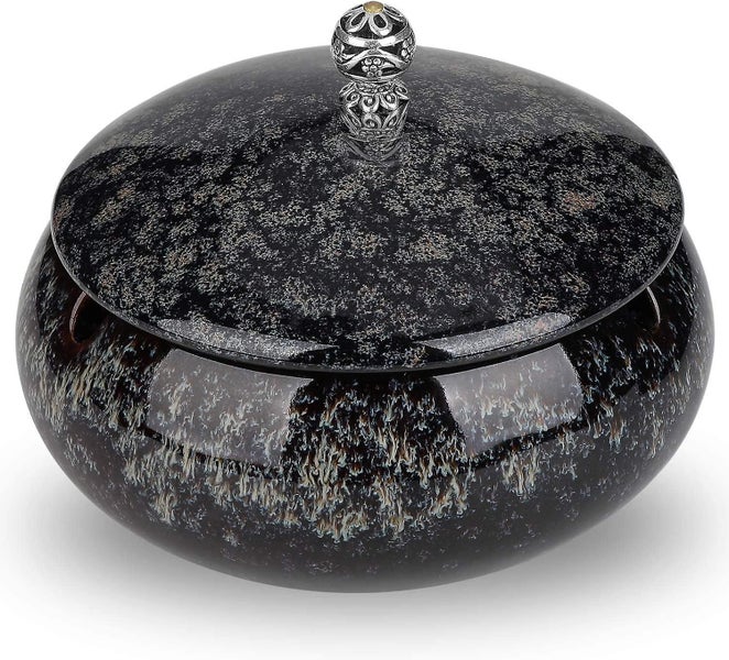 Ashtrays For Cigarettes Windproof Outdoor Ash Tray With Lid Cigarette Butts Hold Carousel 2