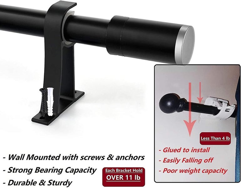 Curtain Rod Bracket, Small Curtain Rod Brackets Holder For Curtain Rods Heavy Du Carousel 5