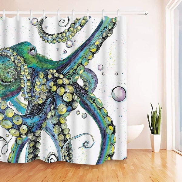 Bathroom Shower Curtain Colorful Fashion Octopus Shower Curtains Durable Fabric Carousel 4