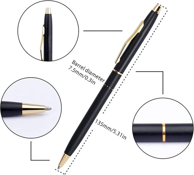 Black Pens, Ballpoint Pen Bulk Black Ink 1.0 Mm Medium Point Smooth Writing For64189523791106113