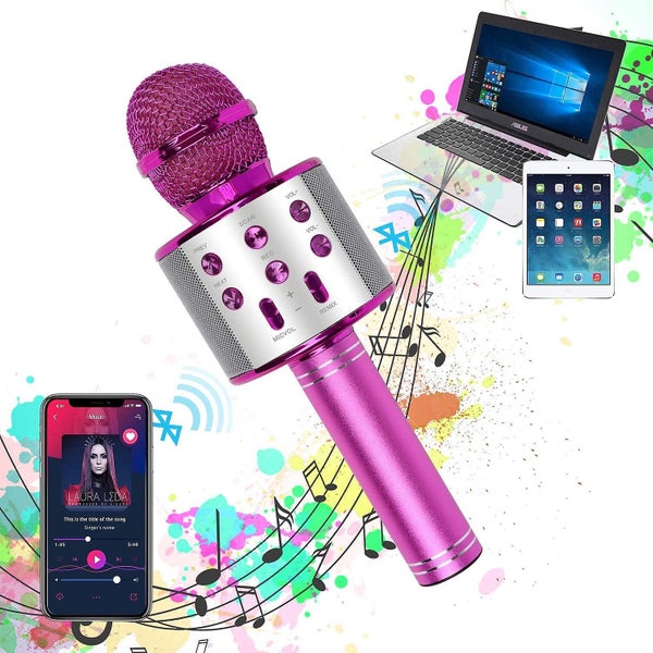 Bran Karaoke Microphone, Wireless Bluetooth Karaoke Microphone Children, Portabl Carousel 2