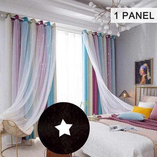 Bran Occulting Curtains With Hollow Star Stripes For Living Room Bedroom Curtain Carousel 2