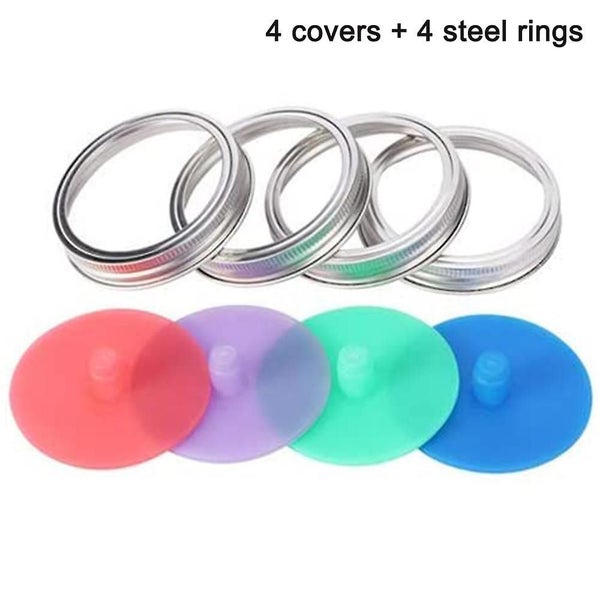 Bran Silicone Jar Lid, Waterless Airlock Proofing Lid For Wide Neck Jars, Food Q Carousel 1