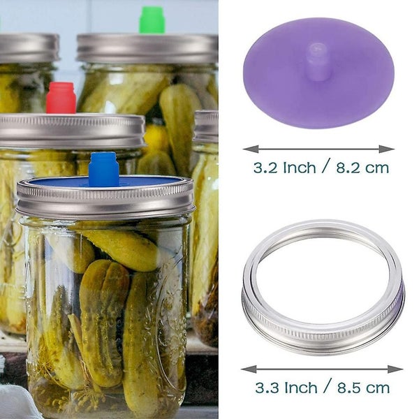 Bran Silicone Jar Lid, Waterless Airlock Proofing Lid For Wide Neck Jars, Food Q Carousel 5