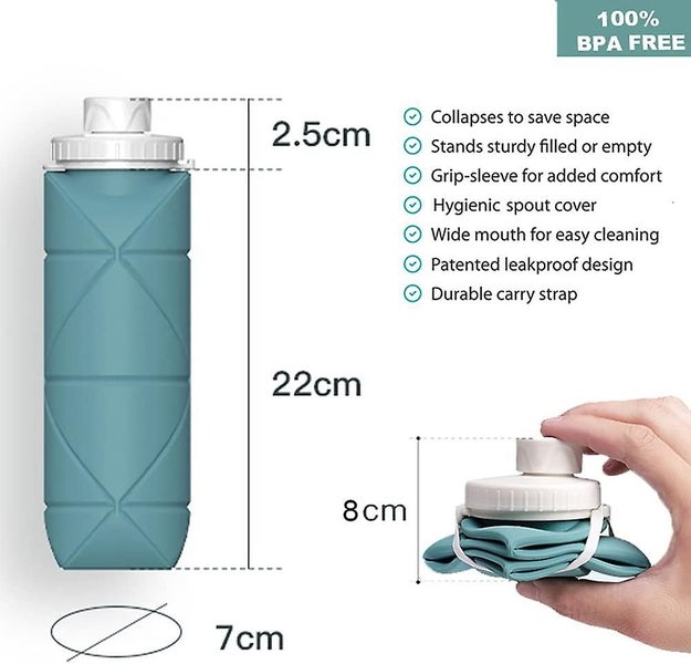 Bran Special Made Collapsible Water Bottles 2 Pack Bpa Free Siliconce Leak-proof Carousel 2