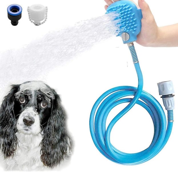Pet Bathing Tool Scrubber And Sprayer Compatible With Outdoor Garden Hose Or I Carousel 1