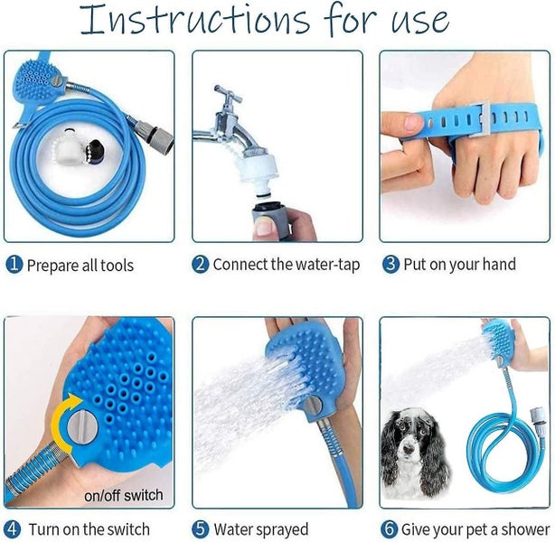 Pet Bathing Tool Scrubber And Sprayer Compatible With Outdoor Garden Hose Or I Carousel 5