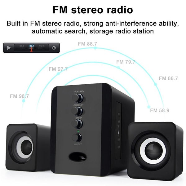 Bran Mini Loudspeaker System With Subwoofer, Usb Aux 3.5 Mm Wired Stereo Bass Sp Carousel 5