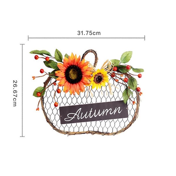 Halloween Decor Sunflower Iron Mesh Wooden Sign Simulation Garland Christmas Hom Carousel 2