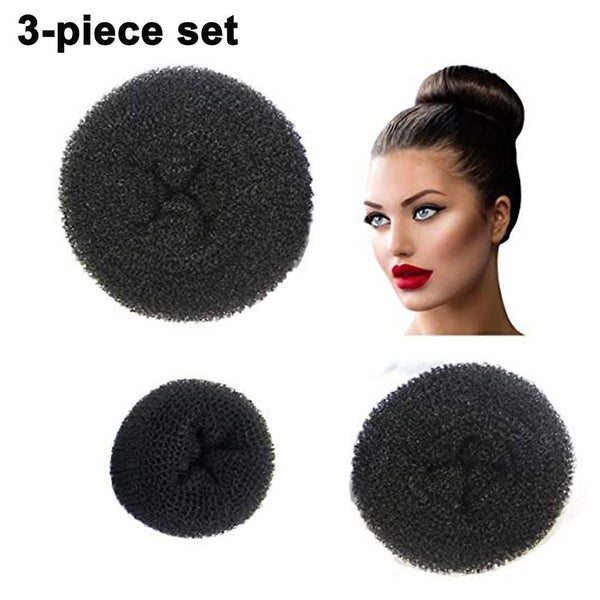 Bran 3 Pieces Women Women Hair Chignon Bun Donut Shapers Knot Ring Dutt Pillow H Carousel 1