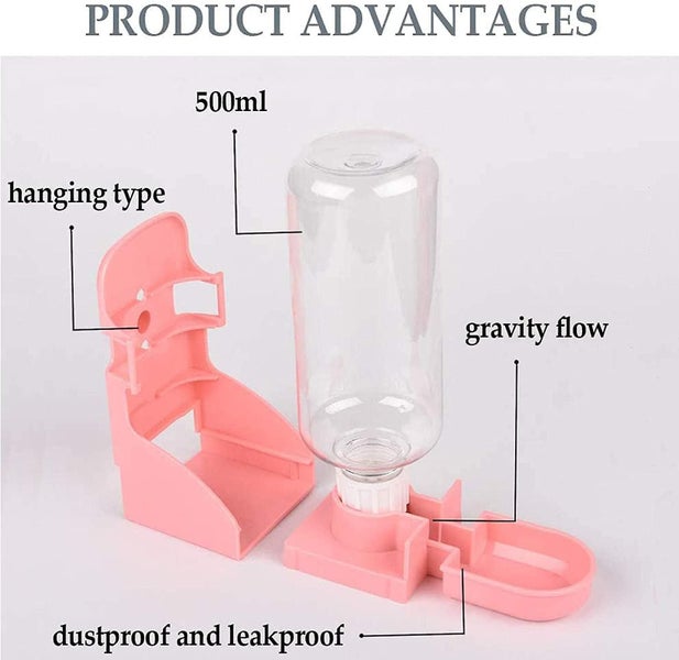 Rabbit Water Bottle, 17oz Hanging Water Fountain Automatic Dispenser No Leak Wat Carousel 4