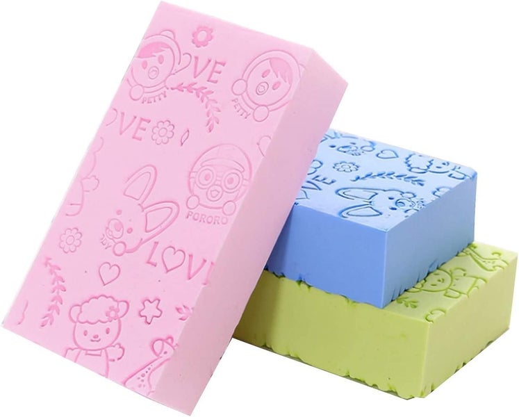 3pcs Exfoliating Bath Sponge, Asian Korean Bath Sponge Compatible With Shower Carousel 1