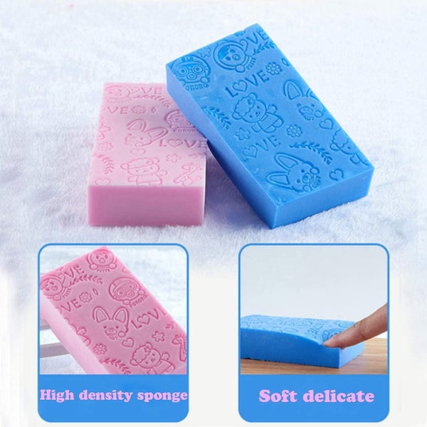 3pcs Exfoliating Bath Sponge, Asian Korean Bath Sponge Compatible With Shower Carousel 2