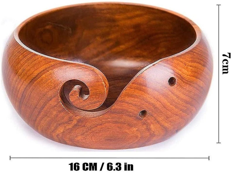 Handmade Wooden Yarn Bowl - Wood Yarn Bowl Wooden Bowl Of Yarn Storage With Carv Carousel 4