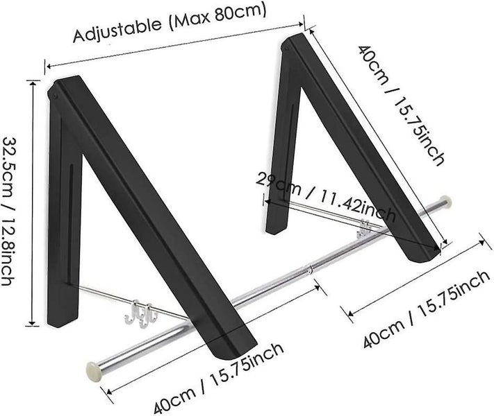 Bran Foldable Wall Clothes Racks 2 Pieces Space -saving Aluminum Clothing Hooks Carousel 2