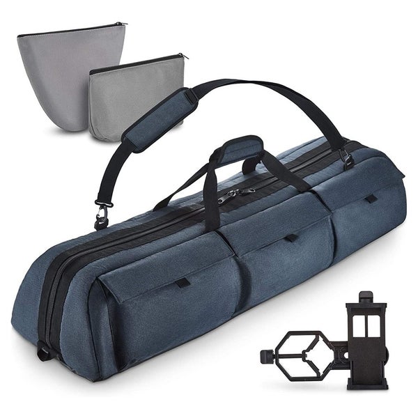 Multipurpose 101.6cm Case Storage Bag For Telescope w Smart Phone Adapter Navy Carousel 1