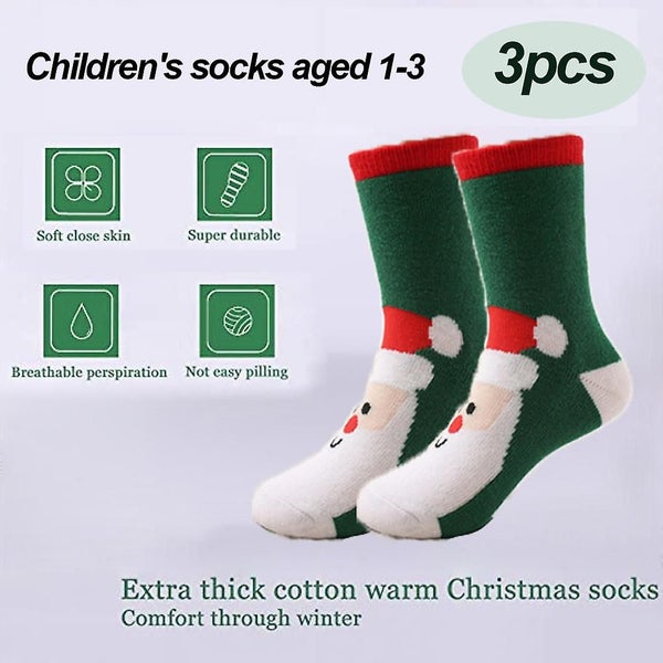 Cotton Christmas Socks For Children Winter Thickened Keep Warm Socks Carousel 2