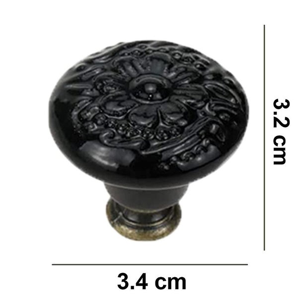 Bran 10 Pieces Of Ceramic Buttons, 34mm Vintage Cabinet Door Button, Drawer Hand Carousel 5