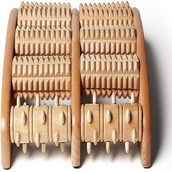 Bran Acupressure Foot Pain Relief Multi-roller - Wooden Dual Foot Roller - Relie Carousel 2