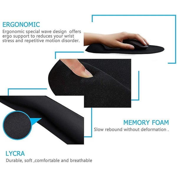 Bran Mouse Pad Memory Foam Wrist Ergonomically Non-slip Mouse Pad Hand Rest Mous Carousel 5