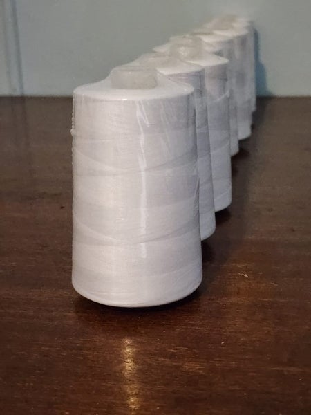 White Overlocking Thread (5000 Yds each) Carousel 1