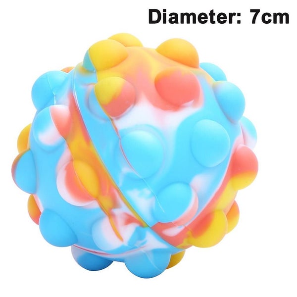 Bran 1 Pack Rainbow Stress Balls Toy, Full Silicone Magic Rainbow Ball Push Pop Carousel 1