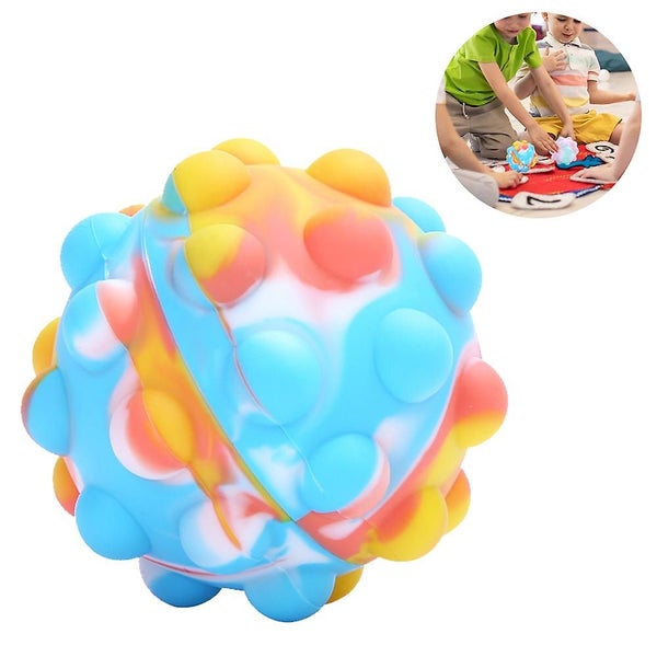 Bran 1 Pack Rainbow Stress Balls Toy, Full Silicone Magic Rainbow Ball Push Pop Carousel 2