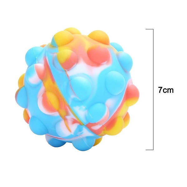 Bran 1 Pack Rainbow Stress Balls Toy, Full Silicone Magic Rainbow Ball Push Pop Carousel 5