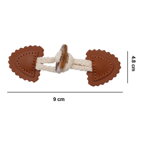 Bran Leather Sew-on Toggles With Resin Horn Button For 10 Pairs Buckle Coat Belt Carousel 5