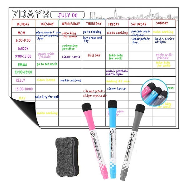 Bran Dry Erase Fridge Magnetic Calendar - White Board Magnetic Calendar For Refr Carousel 1