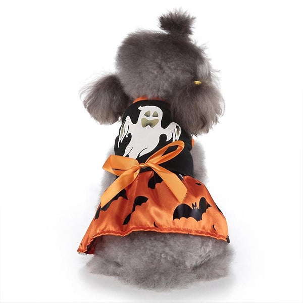 Dog Dress For Halloween Holiday Theme Ghost Bat Pattern Dog Skirt For Dogs Cats Carousel 5