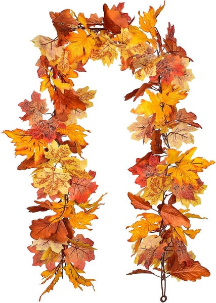 Bran Fall Maple Garland - 5.9ft/piece Artificial Fall Foliage Garland Colorful A Carousel 5