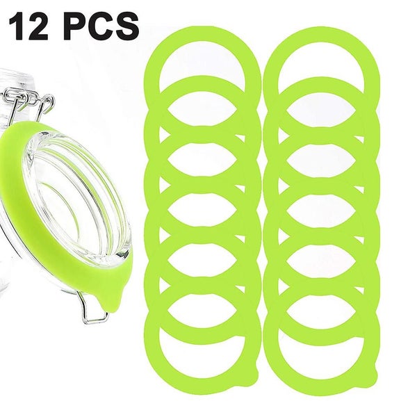 Bran 12 Pieces Silicone Jar Gaskets Replacement Silicone Seals Airtight Silicone Carousel 1