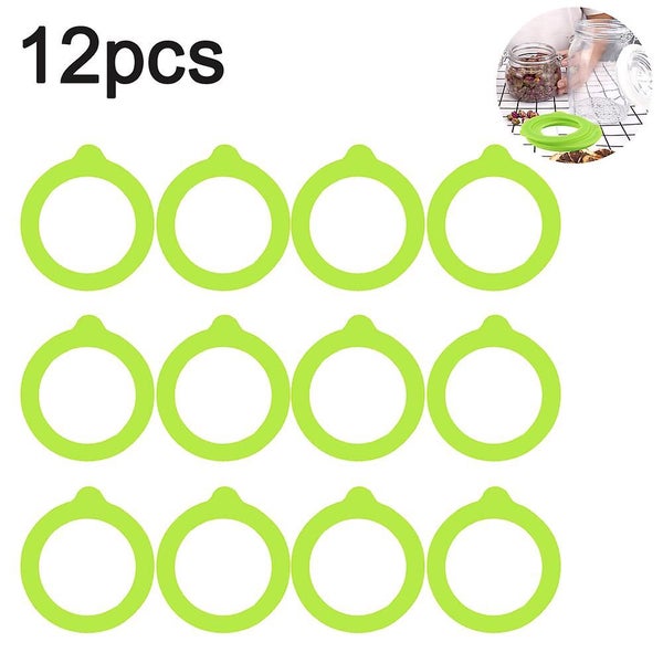 Bran 12 Pieces Silicone Jar Gaskets Replacement Silicone Seals Airtight Silicone Carousel 2