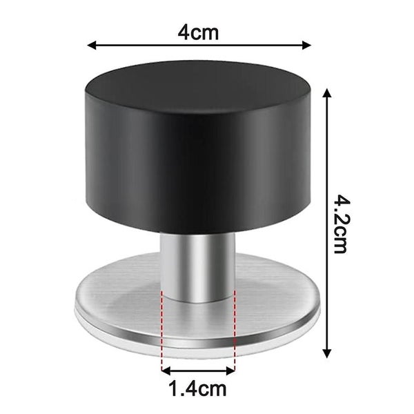 Bran 2 Pieces Self-adhesive Door Stoppers Robust Stainless Steel Rubber Stoppers Carousel 5