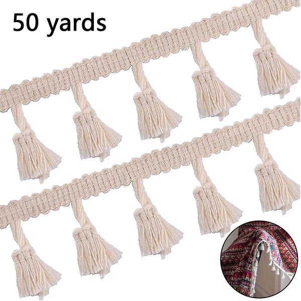 Bran Tassel Fringe Trim, Cotton Lace, Tassels Fringe Lace Trim Ribbon For Women Carousel 1