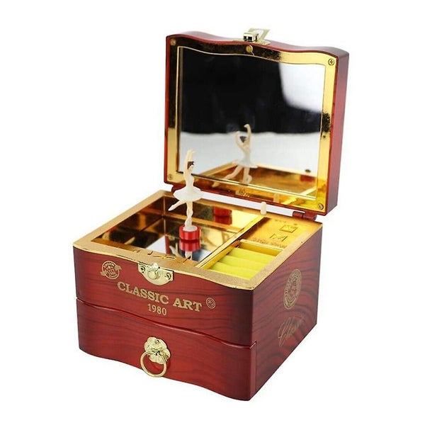Bran Musical Jewelry Box, Rotating Vintage Musicetui, Gift With Ballerina Dancer Carousel 2