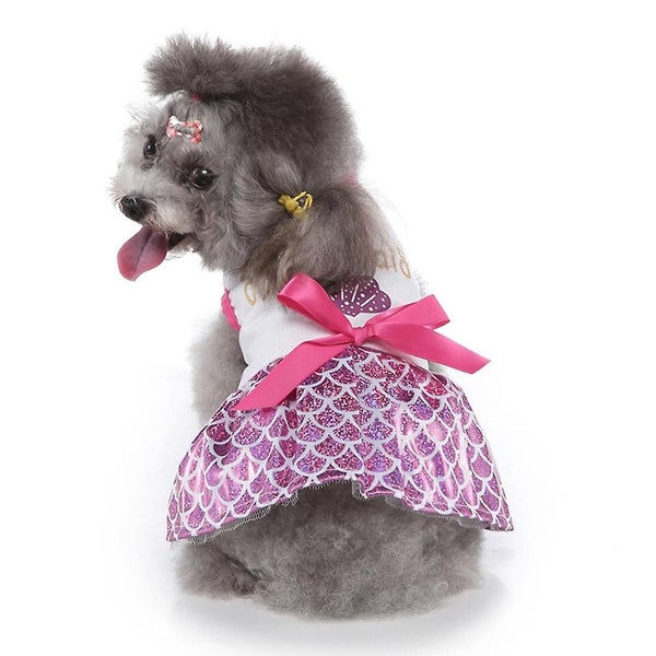 Sweet Puppy Dog Princess Dresses Mermaid Skirt Dress For Dog Cat Halloween Carousel 5