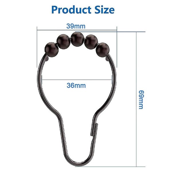 Bran 12pcs Shower Rings Shower Curtain Rings Stainless Steel Hanging Ring With S Carousel 5