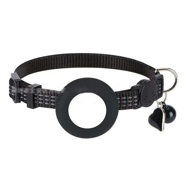Airtag Cat Collar With Bells, Airtag Pet Collar With Waterproof Airtag Stand And Carousel 1