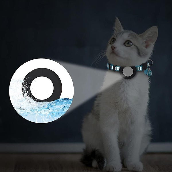 Airtag Cat Collar With Bells, Airtag Pet Collar With Waterproof Airtag Stand And Carousel 5
